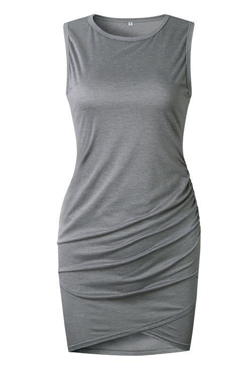 Asymmetry Ruched Sheath Mini Dress