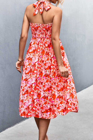 Women's Print Casual Sleeveless Bohemia Beach Halter Dress