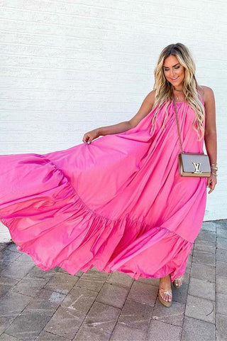 Ruffles Hem Slip Maxi Dress