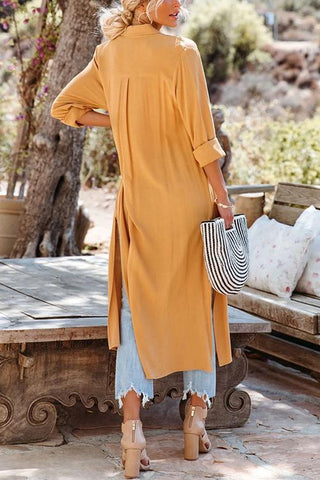 Pocket Tencel Button Down Midi Dress