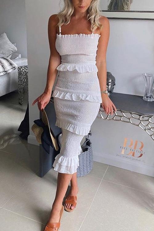 Ruffles Layer Slip Bodycon Dress