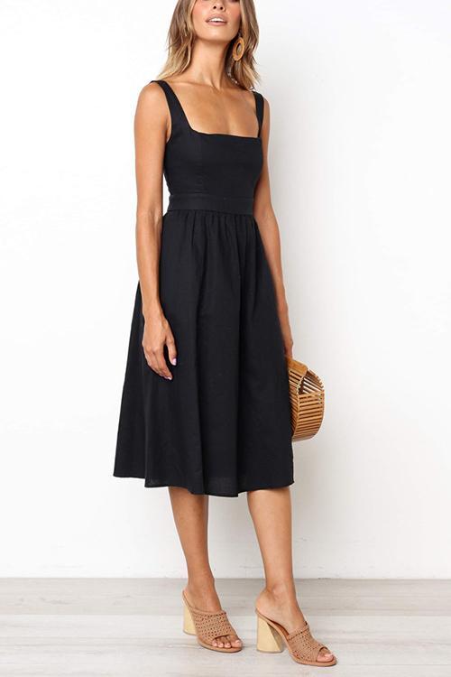 Square Neck Slip Maxi Dress