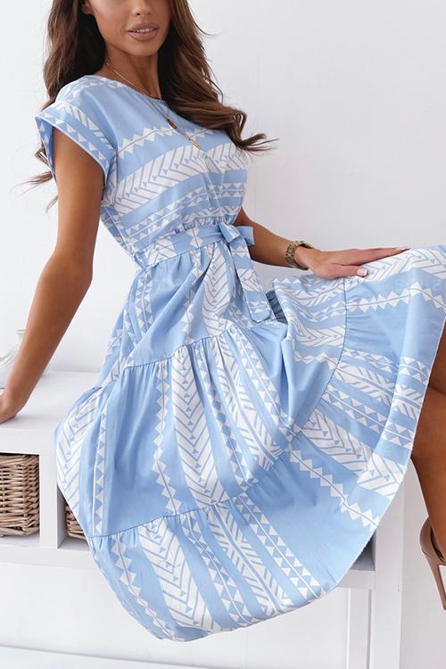 Print Belted Dress