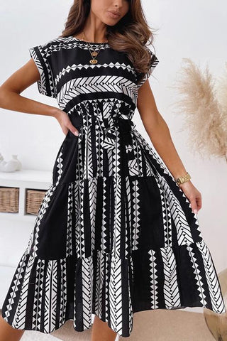 Print Belted Dress