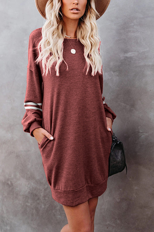 Stripe Comfy Casual Mini Shift Dress