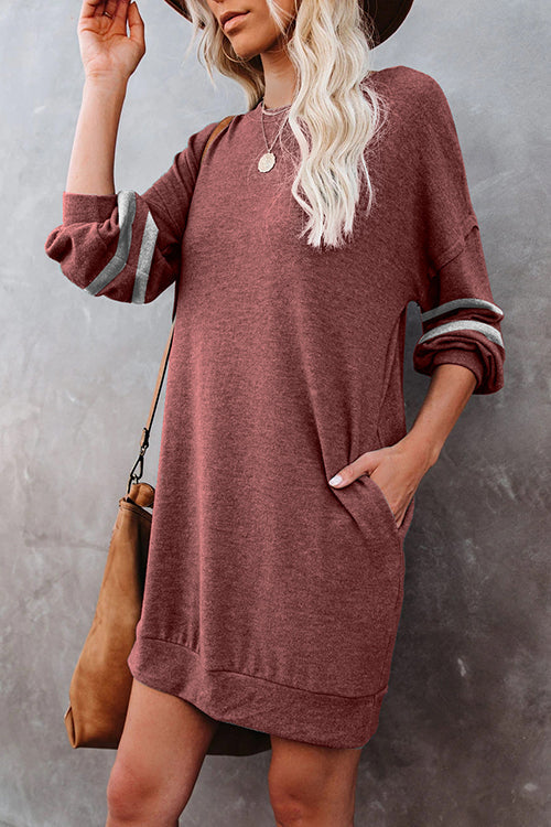 Stripe Comfy Casual Mini Shift Dress