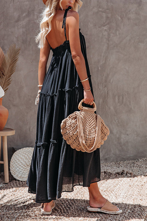 Flowy Tiered Slip Maxi Dress