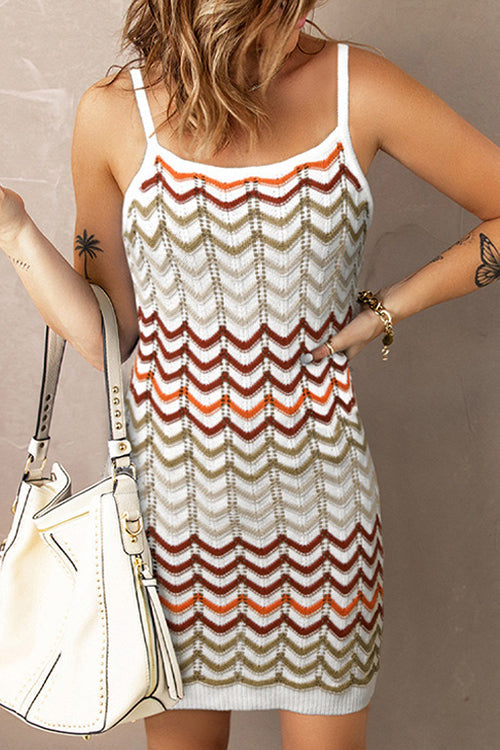 Chevron Slip Bodycon Mini Dress