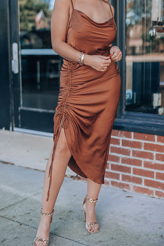 Date Night Satin Midi Dress