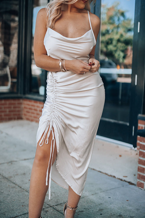 Date Night Satin Midi Dress