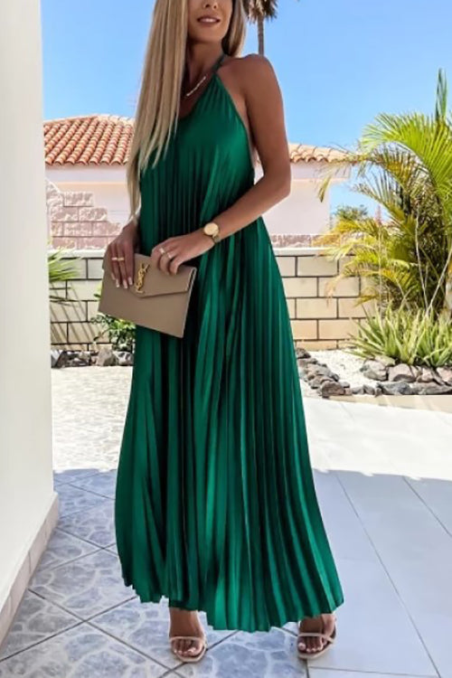 Breeze Slip Pleated Maxi Dress