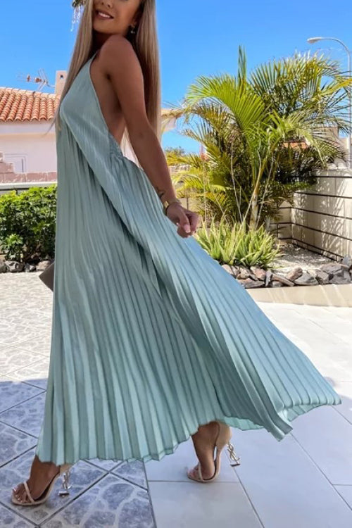 Breeze Slip Pleated Maxi Dress