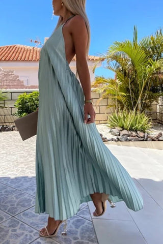 Breeze Slip Pleated Maxi Dress