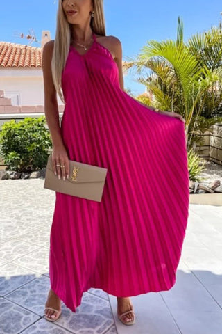 Breeze Slip Pleated Maxi Dress