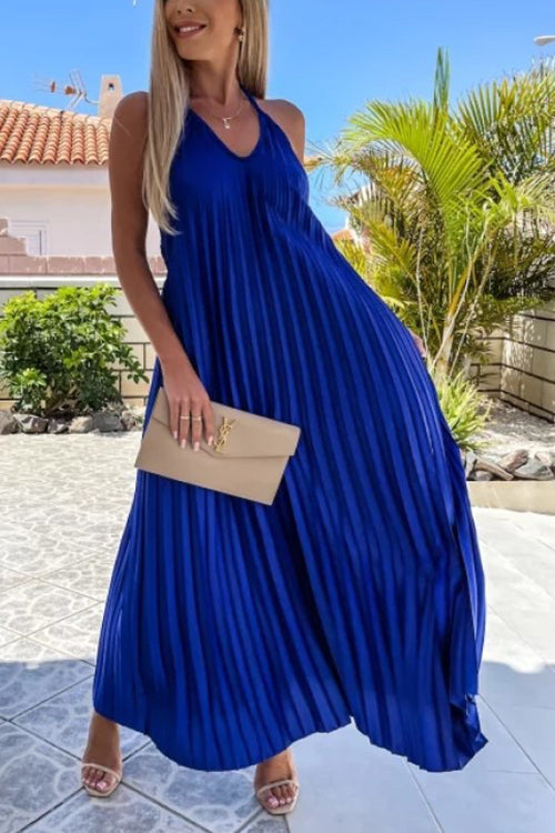 Breeze Slip Pleated Maxi Dress