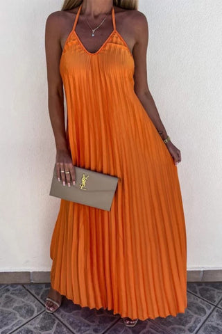 Breeze Slip Pleated Maxi Dress