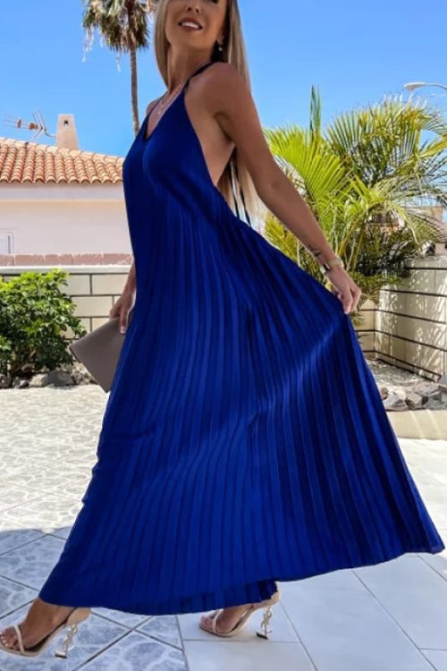 Breeze Slip Pleated Maxi Dress