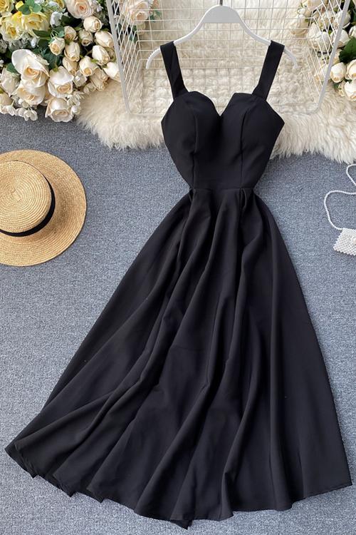 Solid V Slip Maxi Dress