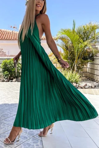 Breeze Slip Pleated Maxi Dress