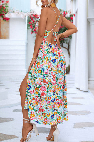 Floral Printed Strap Midi Dress