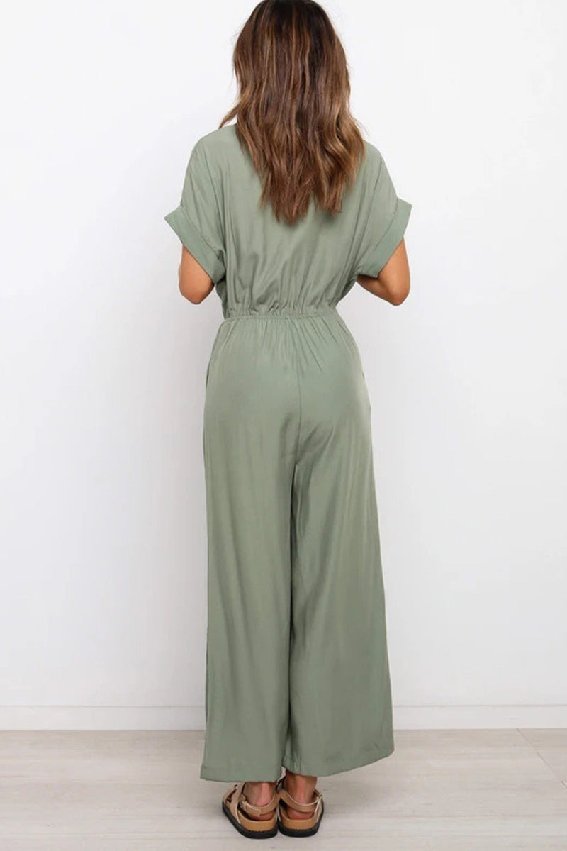 V-Neck Loose Fitting Jumpsuit