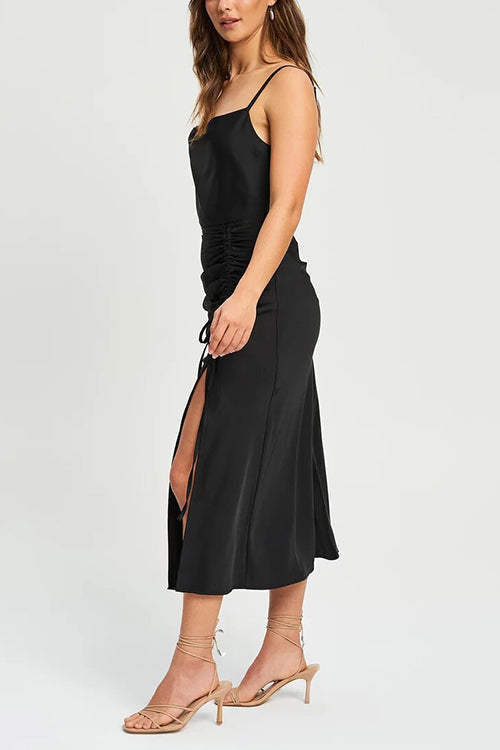 Date Night Satin Midi Dress