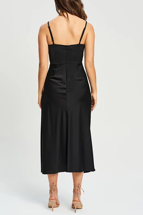 Date Night Satin Midi Dress