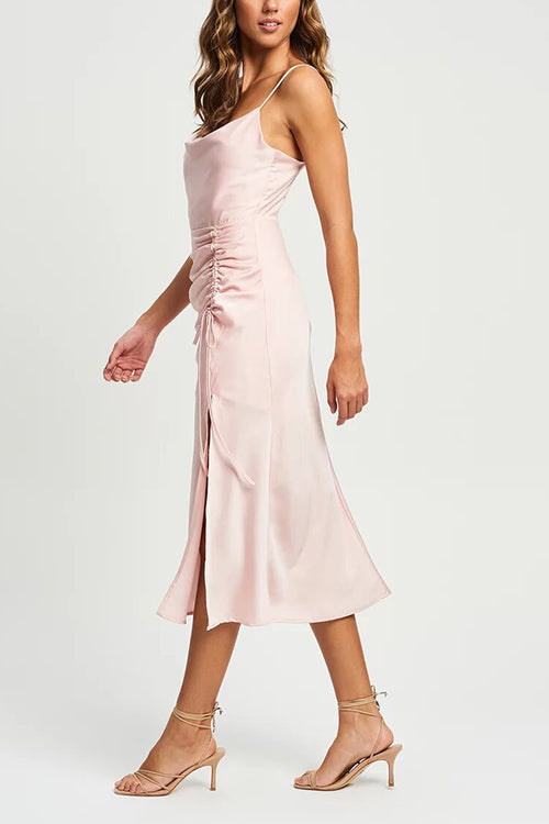 Date Night Satin Midi Dress